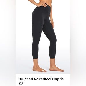 NWT Crz Yoga Brushed Nakedfeel 23” Capri Leggings, Black, size S